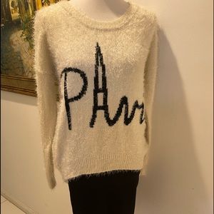 NWT Maddison Cram Fuzzy Paris Sweater size Small